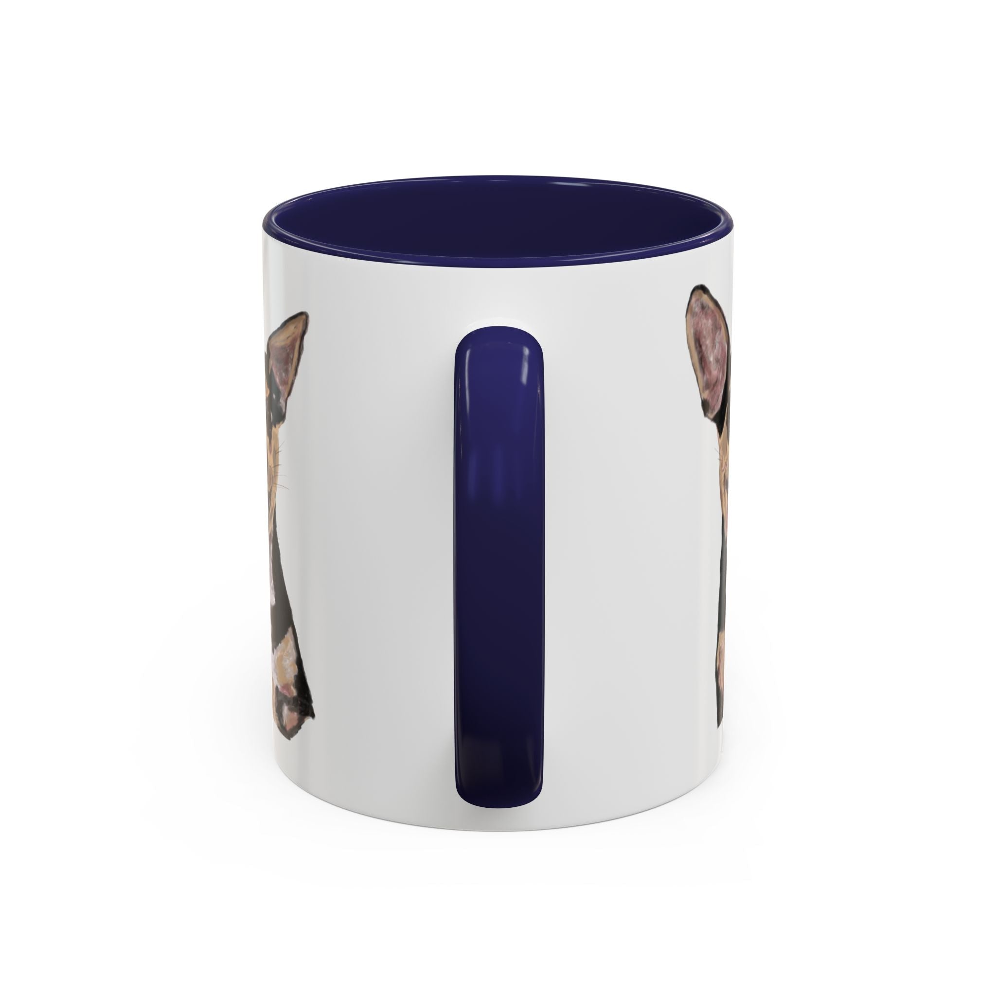 Chihuahua "Rascal" Two Tone Ceramic Coffee Mugs - Blue Cava