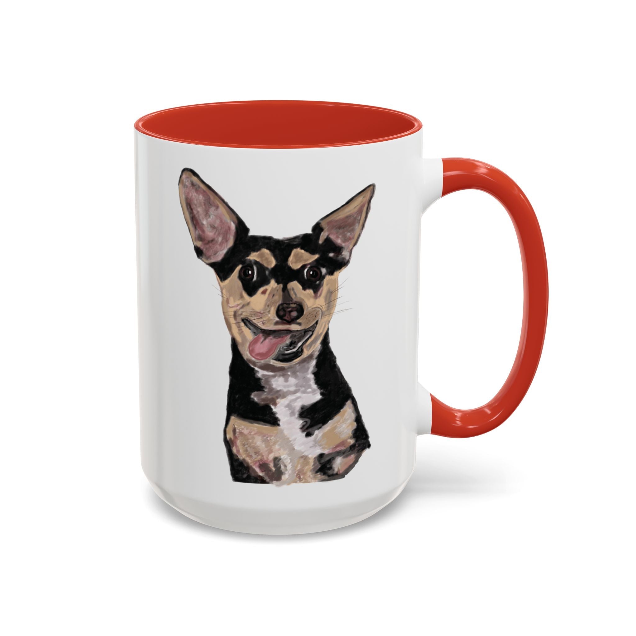 Chihuahua "Rascal" Two Tone Ceramic Coffee Mugs - Blue Cava