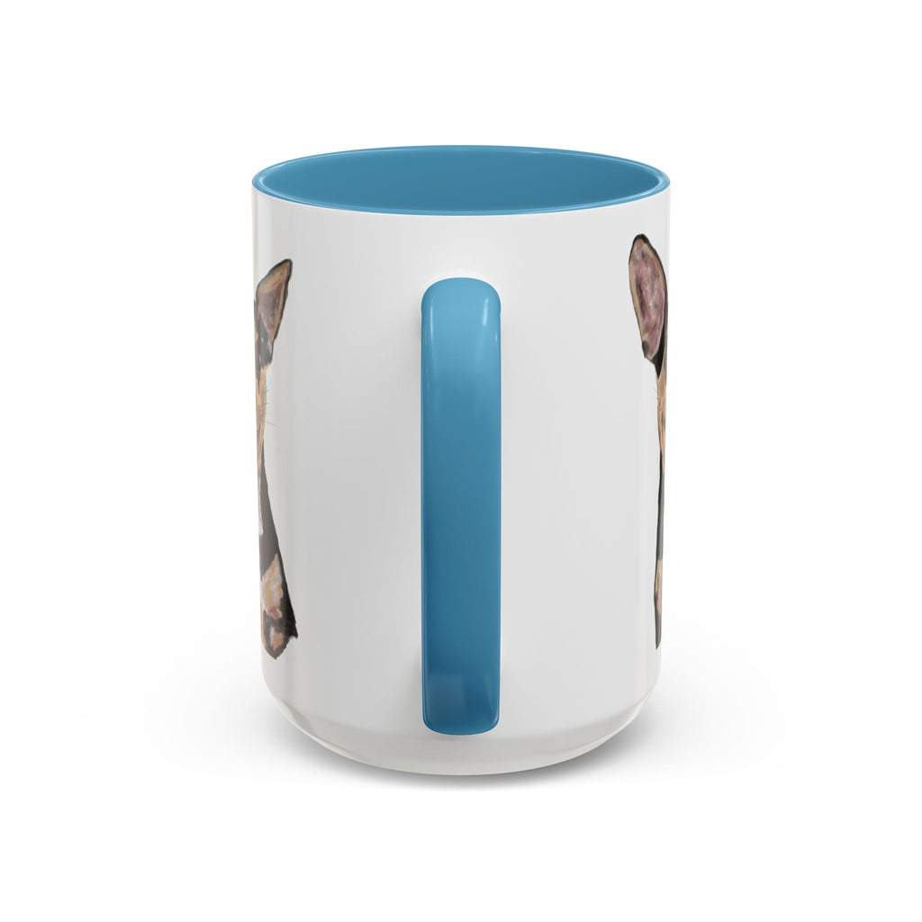 Chihuahua "Rascal" Two Tone Ceramic Coffee Mugs - Blue Cava