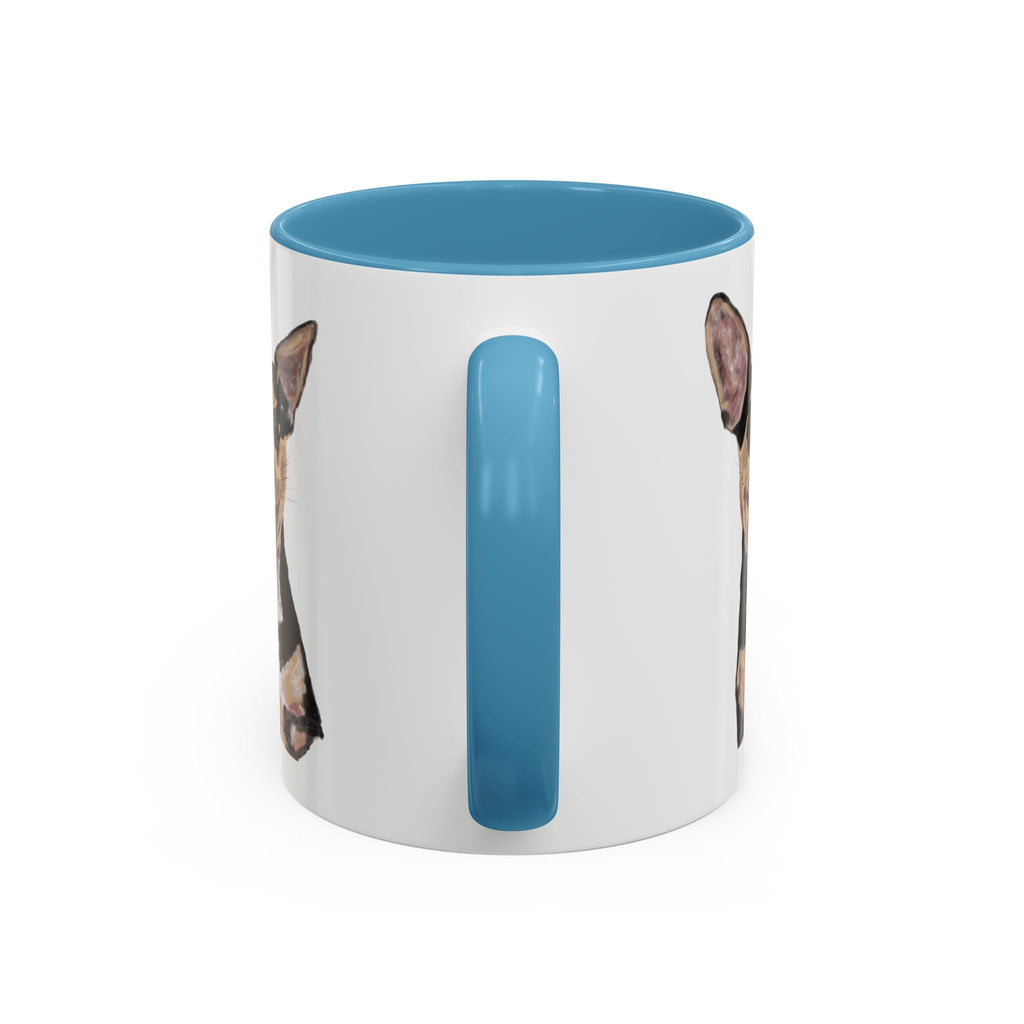 Chihuahua "Rascal" Two Tone Ceramic Coffee Mugs - Blue Cava