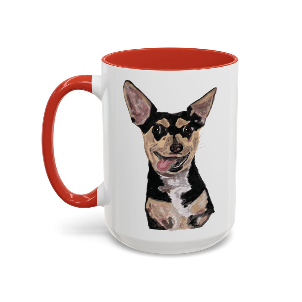Chihuahua "Rascal" Two Tone Ceramic Coffee Mugs - Blue Cava