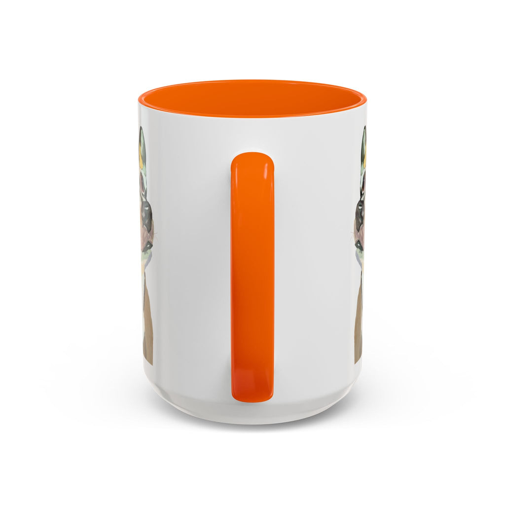 Chihuahua Two Tone Ceramic Coffee Mugs in 11 oz or 15 oz with multiple color options for the interior and handle - Blue Cava