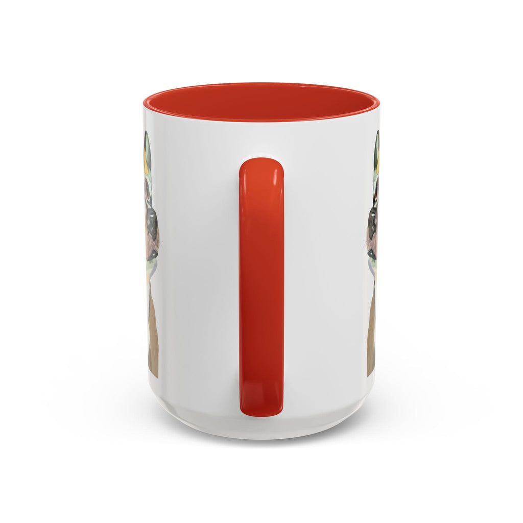 Chihuahua Two Tone Ceramic Coffee Mugs in 11 oz or 15 oz with multiple color options for the interior and handle - Blue Cava