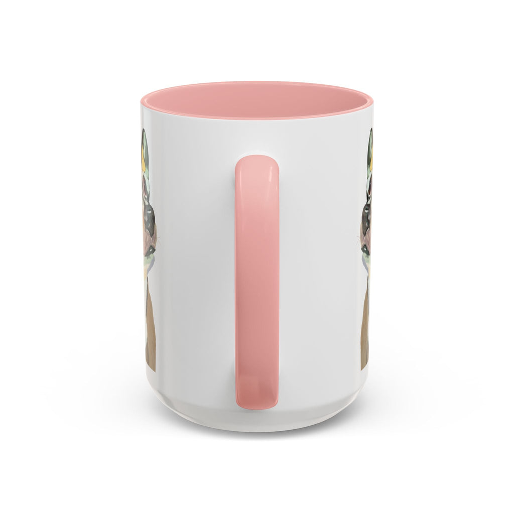 Chihuahua Two Tone Ceramic Coffee Mugs in 11 oz or 15 oz with multiple color options for the interior and handle - Blue Cava