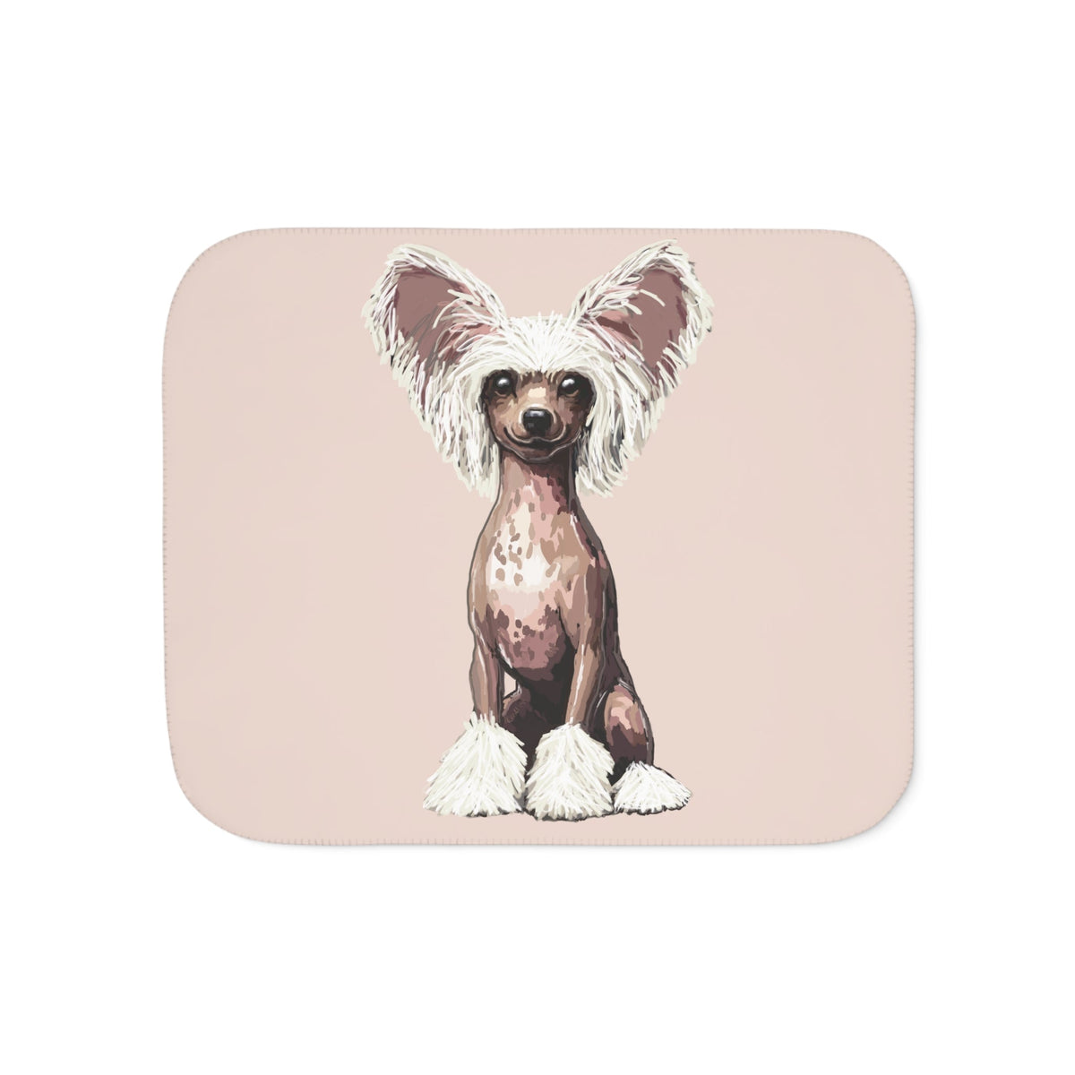 Chinese Crested Dog Sherpa Blanket - Blue Cava