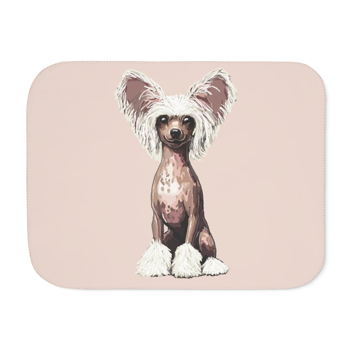 Chinese Crested Dog Sherpa Blanket - Blue Cava