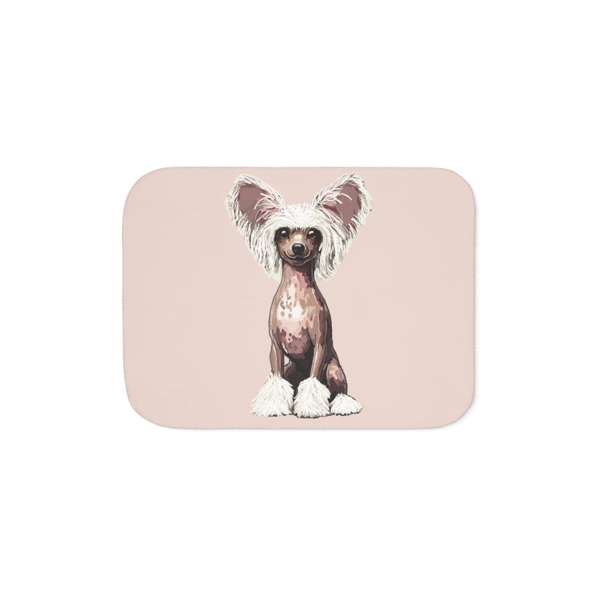 Chinese Crested Dog Sherpa Blanket - Blue Cava