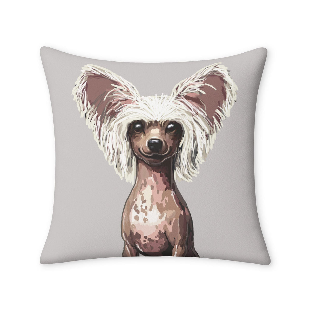 Chinese Crested Dog Throw Pillow Case - Blue Cava