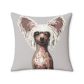 Chinese Crested Dog Throw Pillow Case - Blue Cava