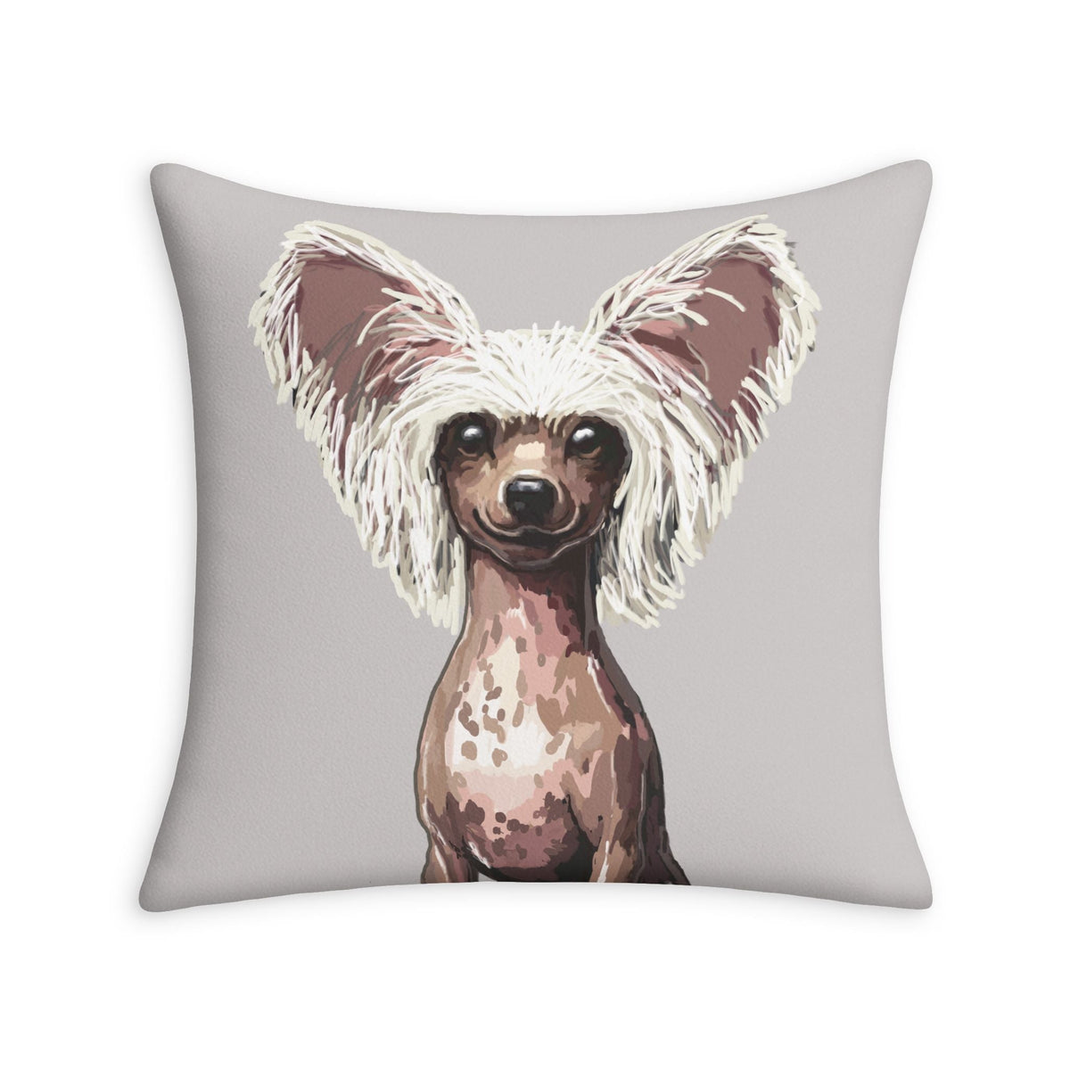 Chinese Crested Dog Throw Pillow Case - Blue Cava