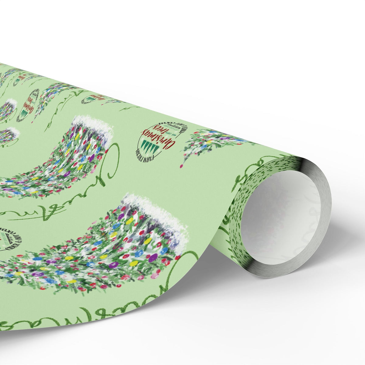 Christmas Tree Gift Wrapping Paper - Eco Friendly - Blue Cava