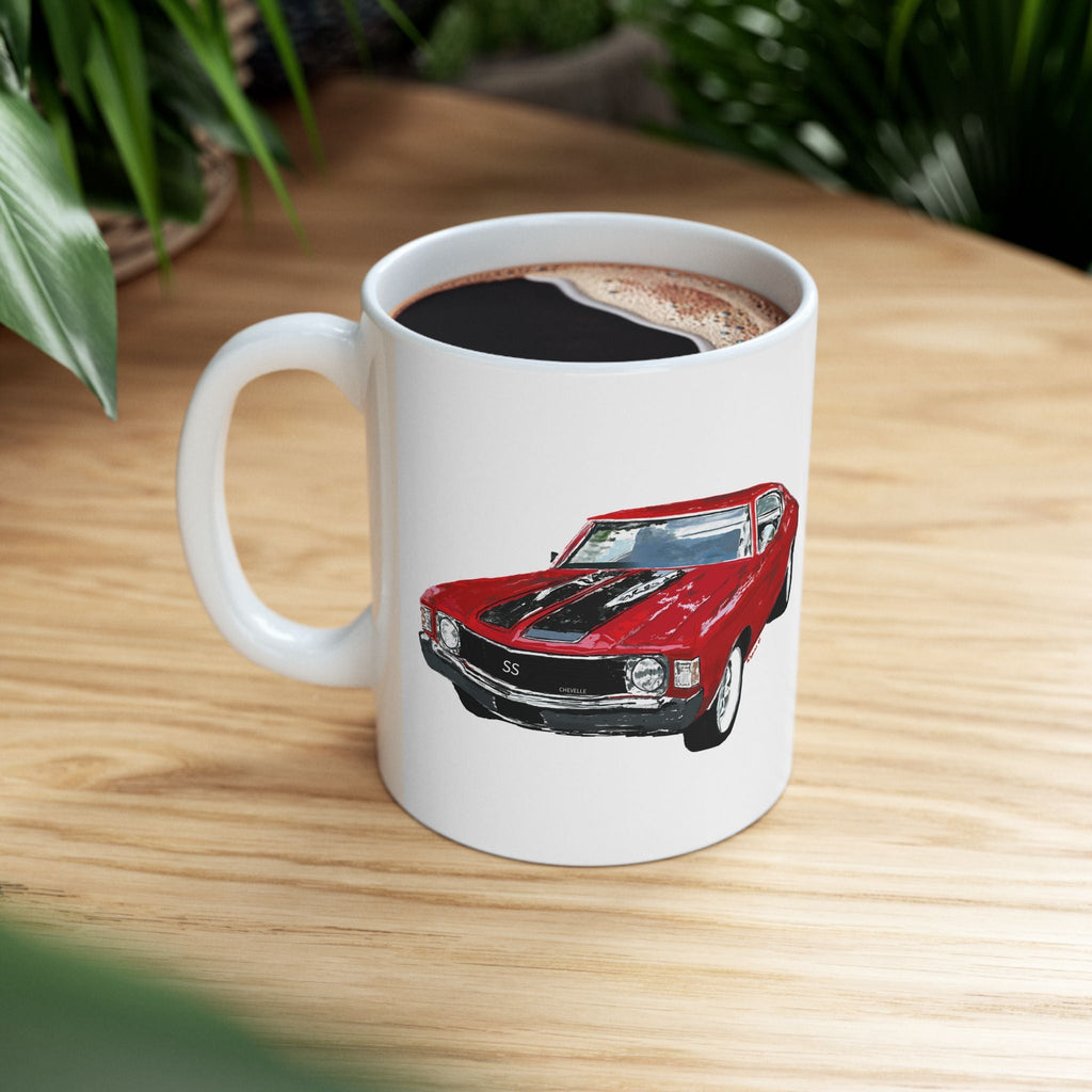 Classic Chevrolet Chevelle 1965 Ceramic Coffee Mug - Blue Cava