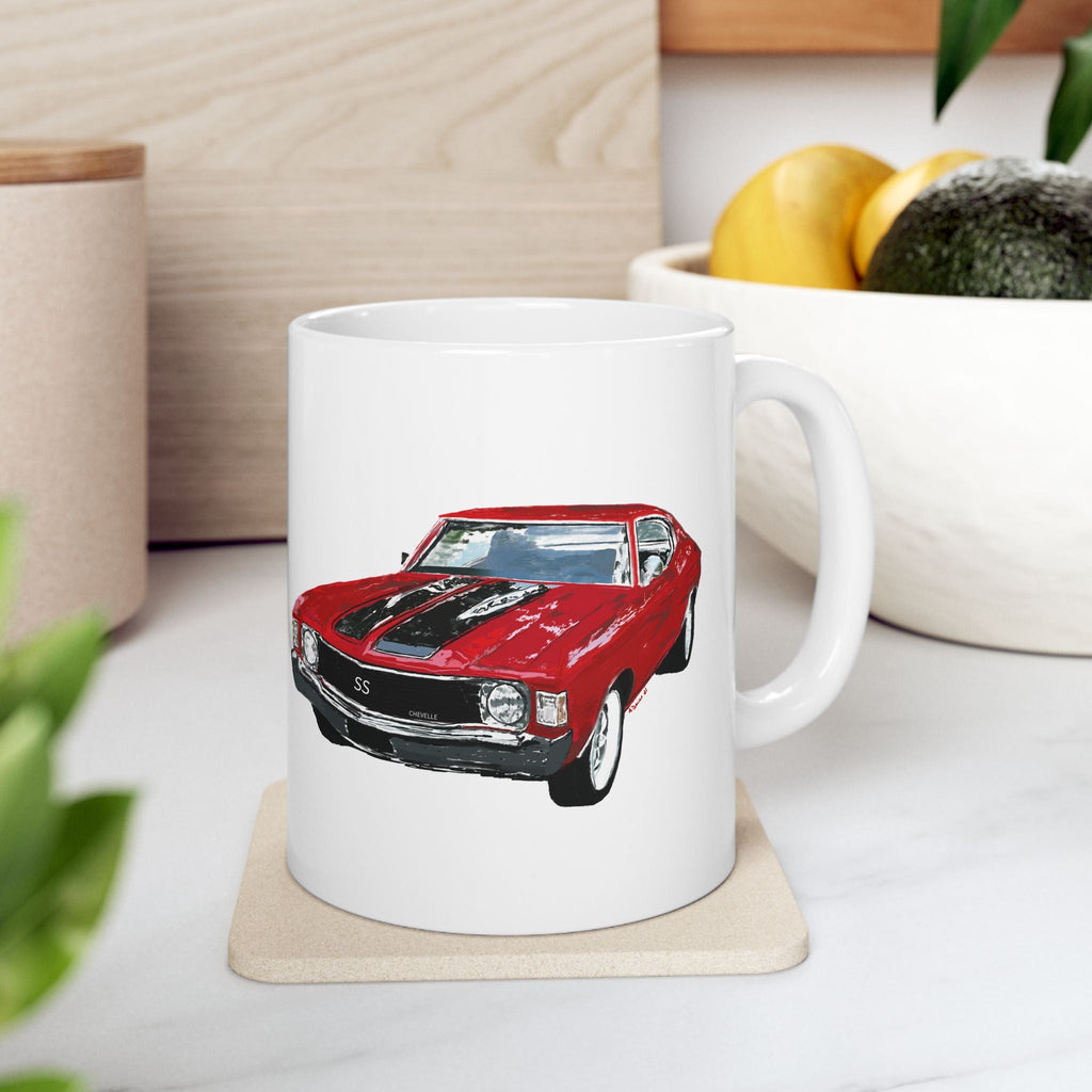 Classic Chevrolet Chevelle 1965 Ceramic Coffee Mug - Blue Cava