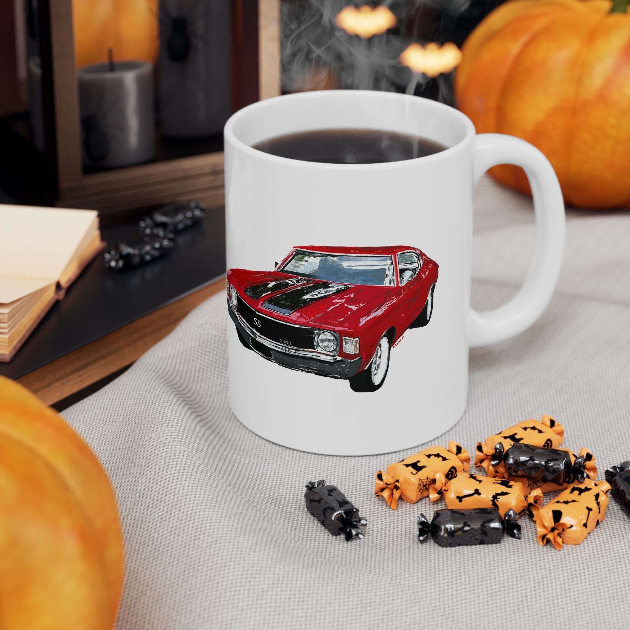 Classic Chevrolet Chevelle 1965 Ceramic Coffee Mug - Blue Cava