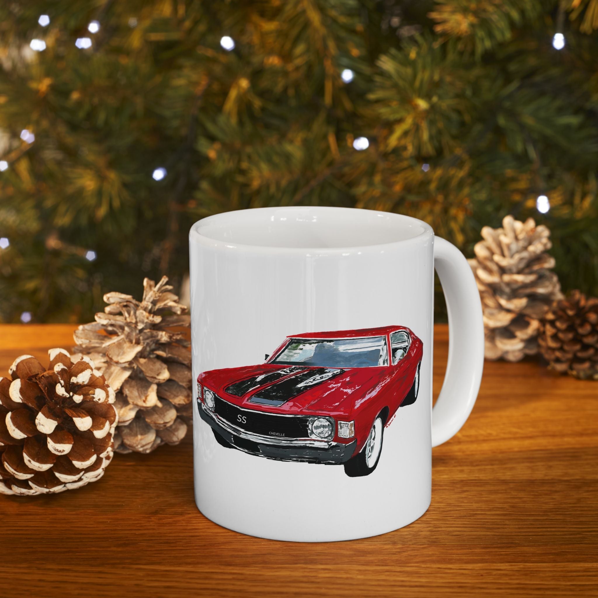 Classic Chevrolet Chevelle 1965 Ceramic Coffee Mug - Blue Cava
