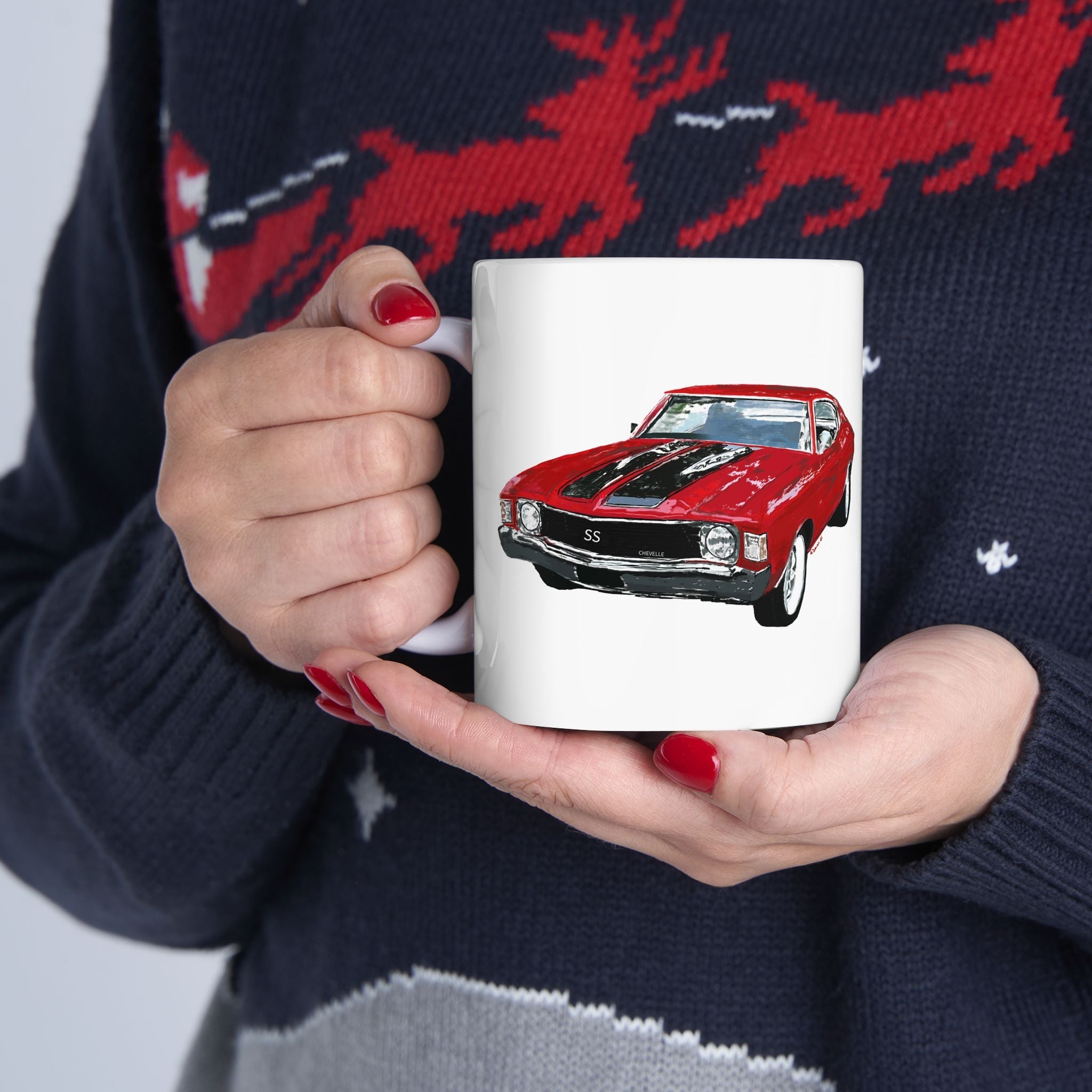 Classic Chevrolet Chevelle 1965 Ceramic Coffee Mug - Blue Cava
