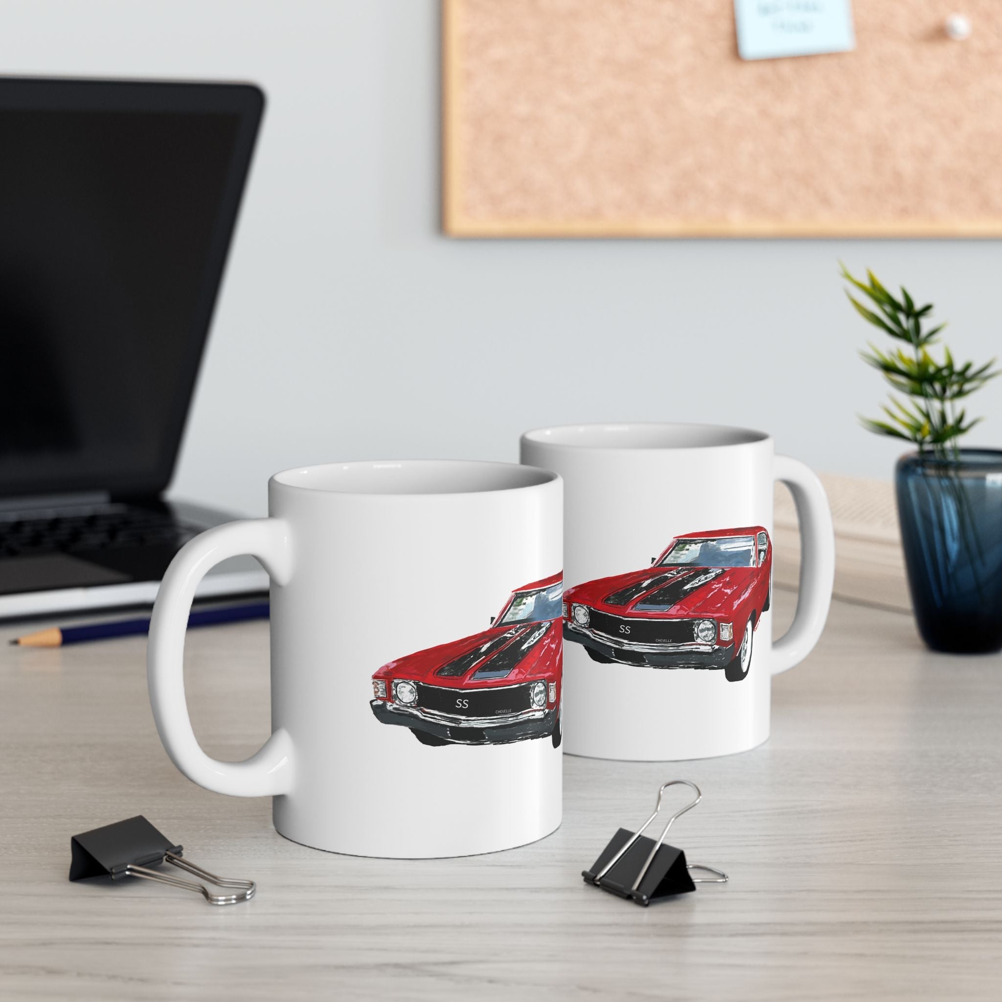 Classic Chevrolet Chevelle 1965 Ceramic Coffee Mug - Blue Cava