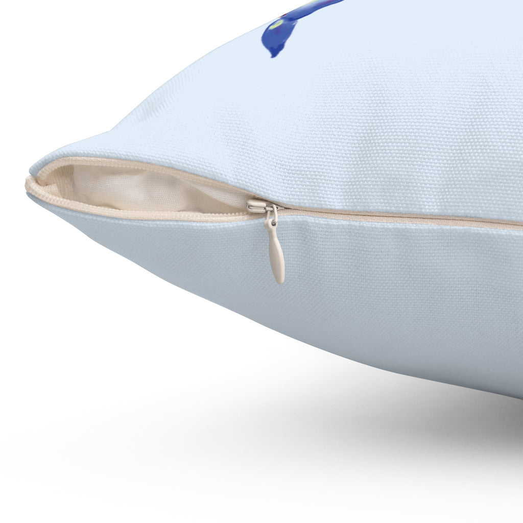 Coastal Blue Crab Polyester Spun Throw Pillow - Blue Cava