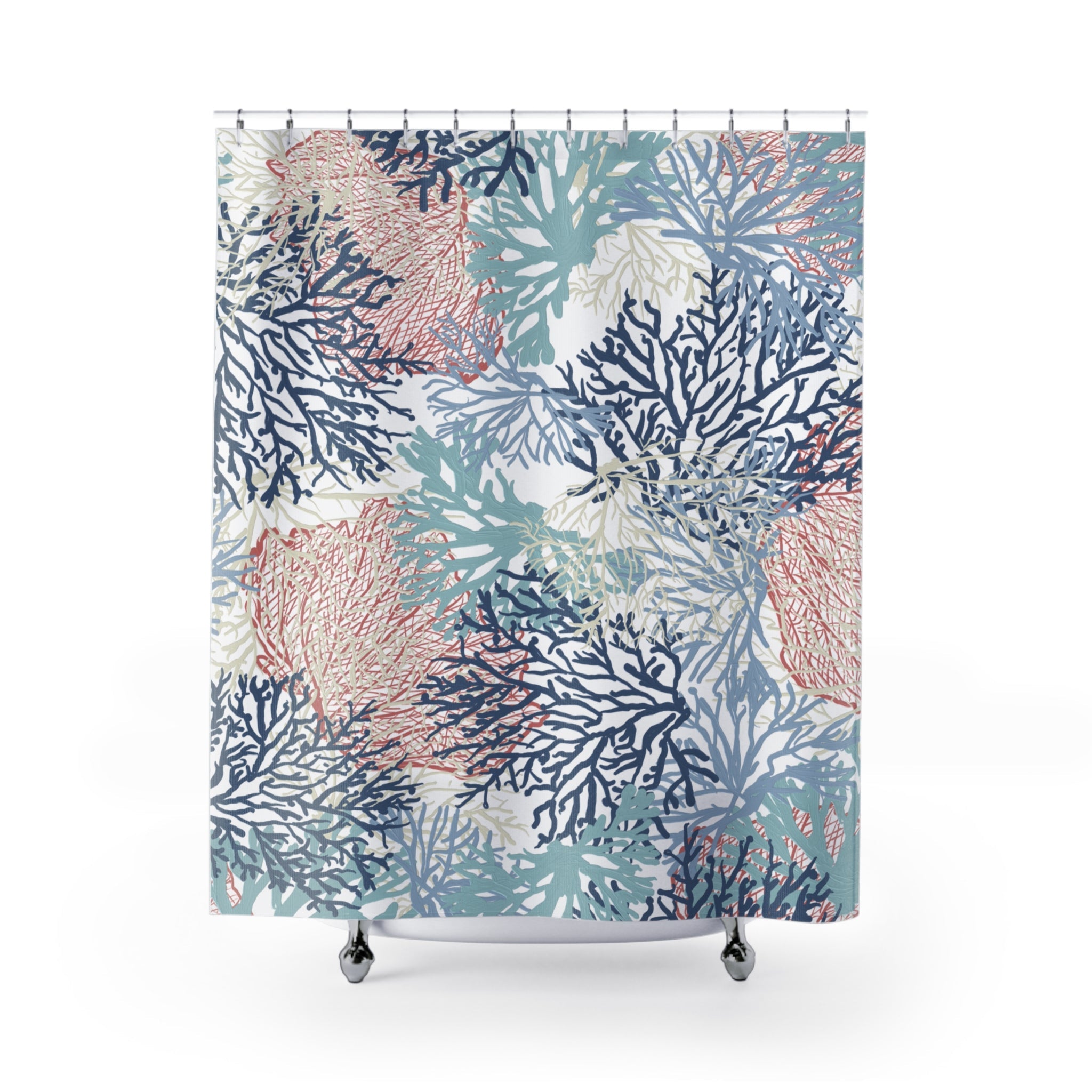 Coastal Coral Shower Curtain - Blue Cava