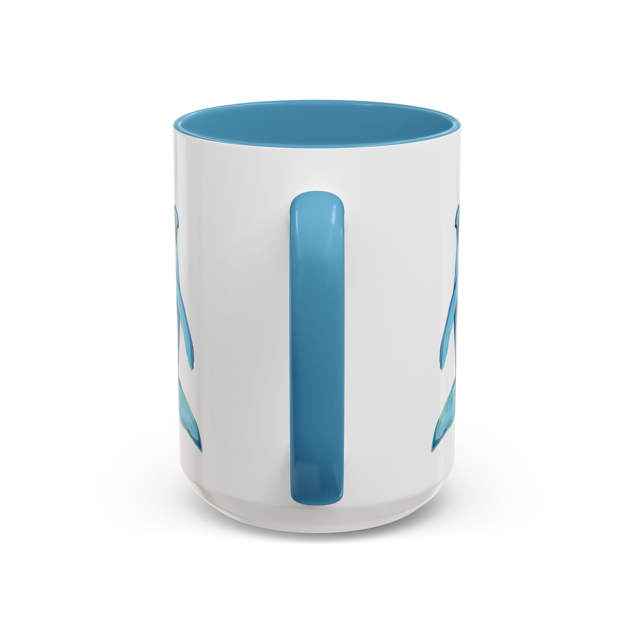 Coastal Dolphin Two Tone Ceramic Coffee Mugs - Blue Cava