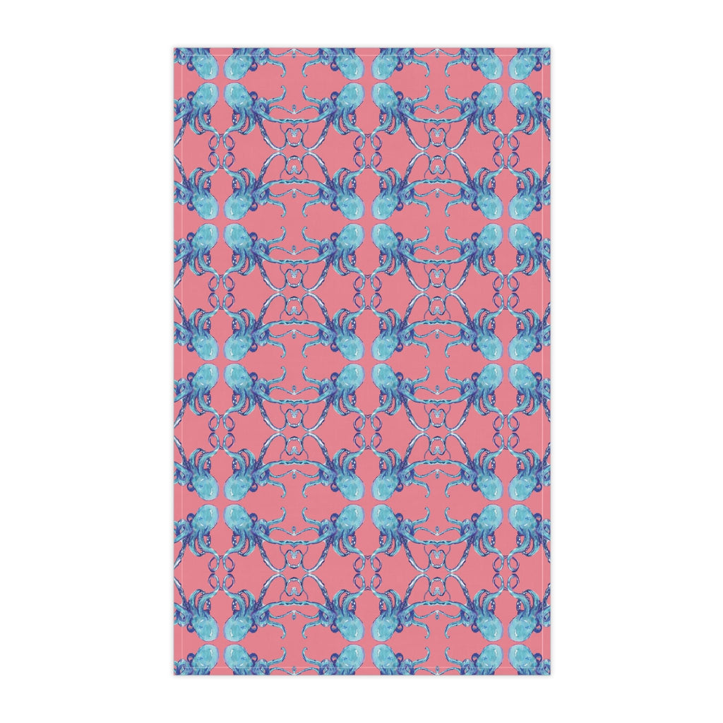 Coastal Octopus Kitchen Tea Towels - Blue Cava