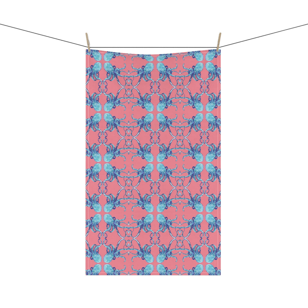 Coastal Octopus Kitchen Tea Towels - Blue Cava