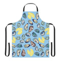 Coastal Oyster And Lemons Apron for Culinary Creators - Blue Cava