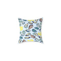 Coastal Oyster Print Pillow - Decorative Square Pillow - Blue Cava