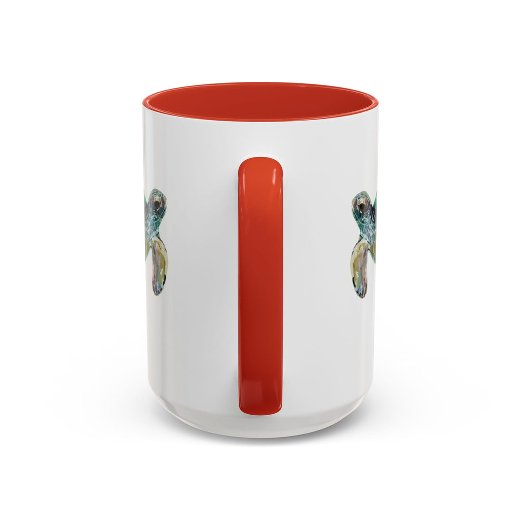 Coastal Tortoise Sea Turtle Two Tone Ceramic Coffee Mugs - Blue Cava