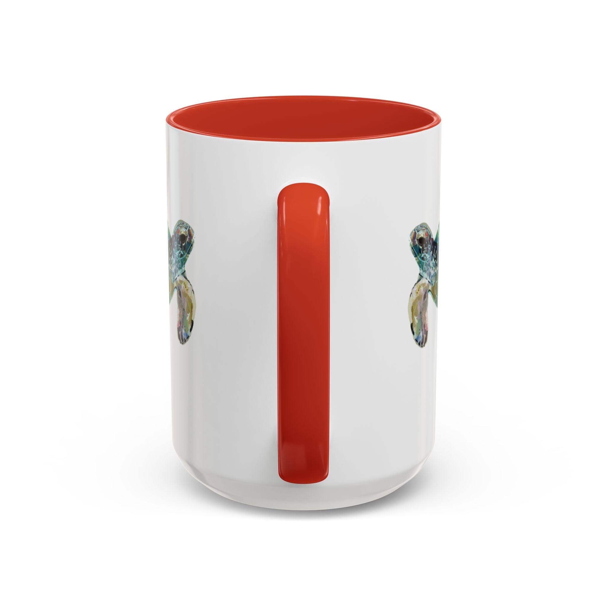 Coastal Tortoise Sea Turtle Two Tone Ceramic Coffee Mugs - Blue Cava