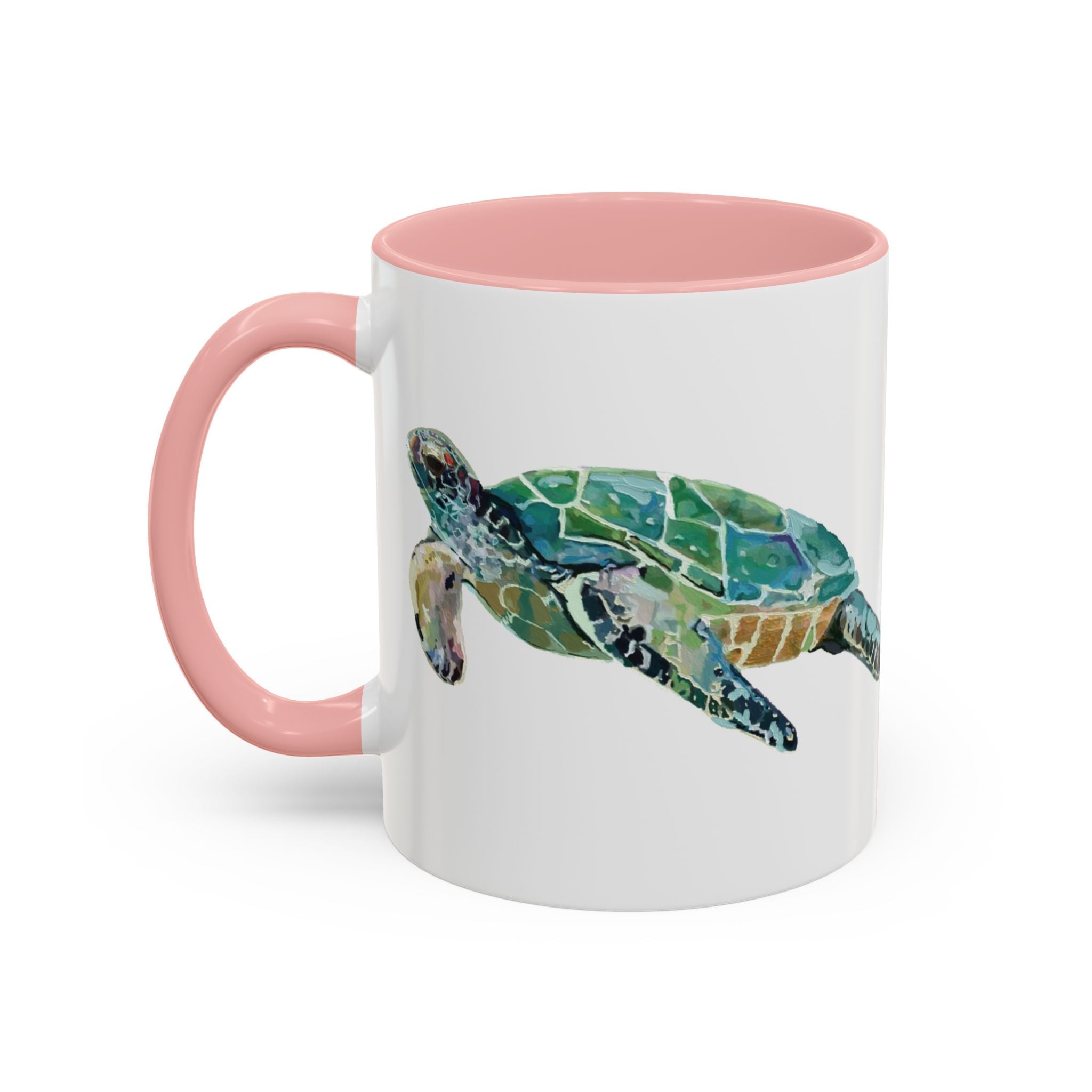 Coastal Tortoise Sea Turtle Two Tone Ceramic Coffee Mugs - Blue Cava