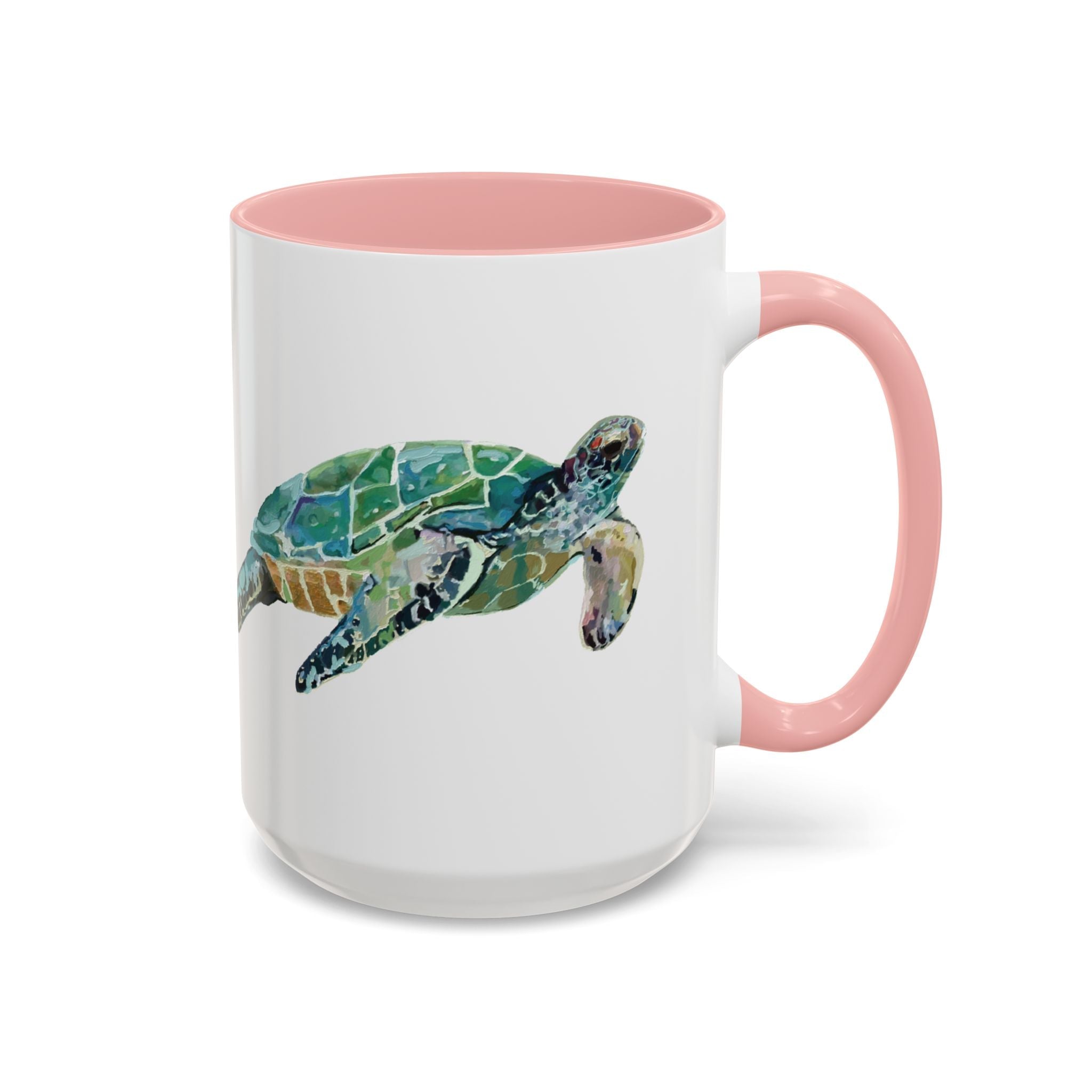 Coastal Tortoise Sea Turtle Two Tone Ceramic Coffee Mugs - Blue Cava