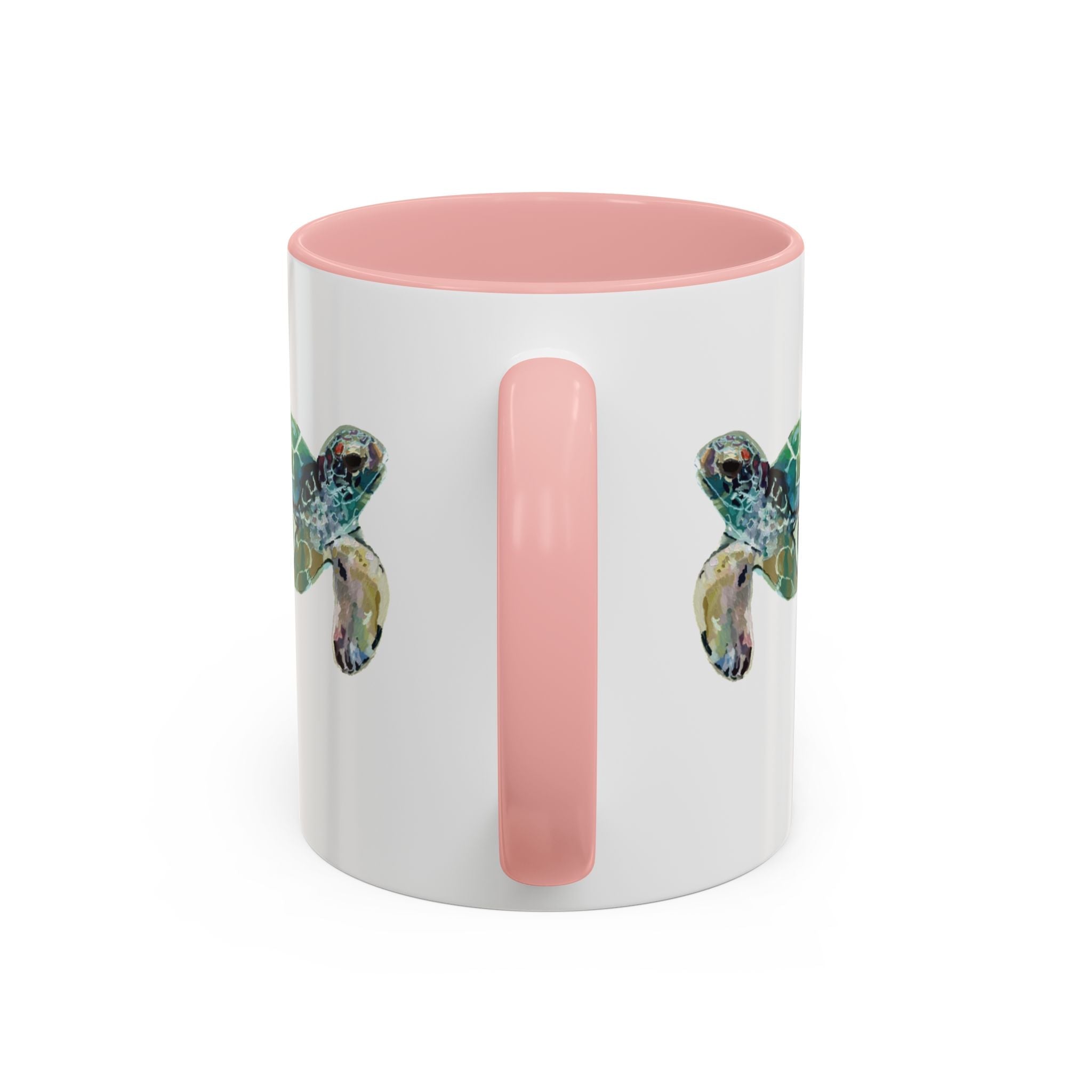 Coastal Tortoise Sea Turtle Two Tone Ceramic Coffee Mugs - Blue Cava
