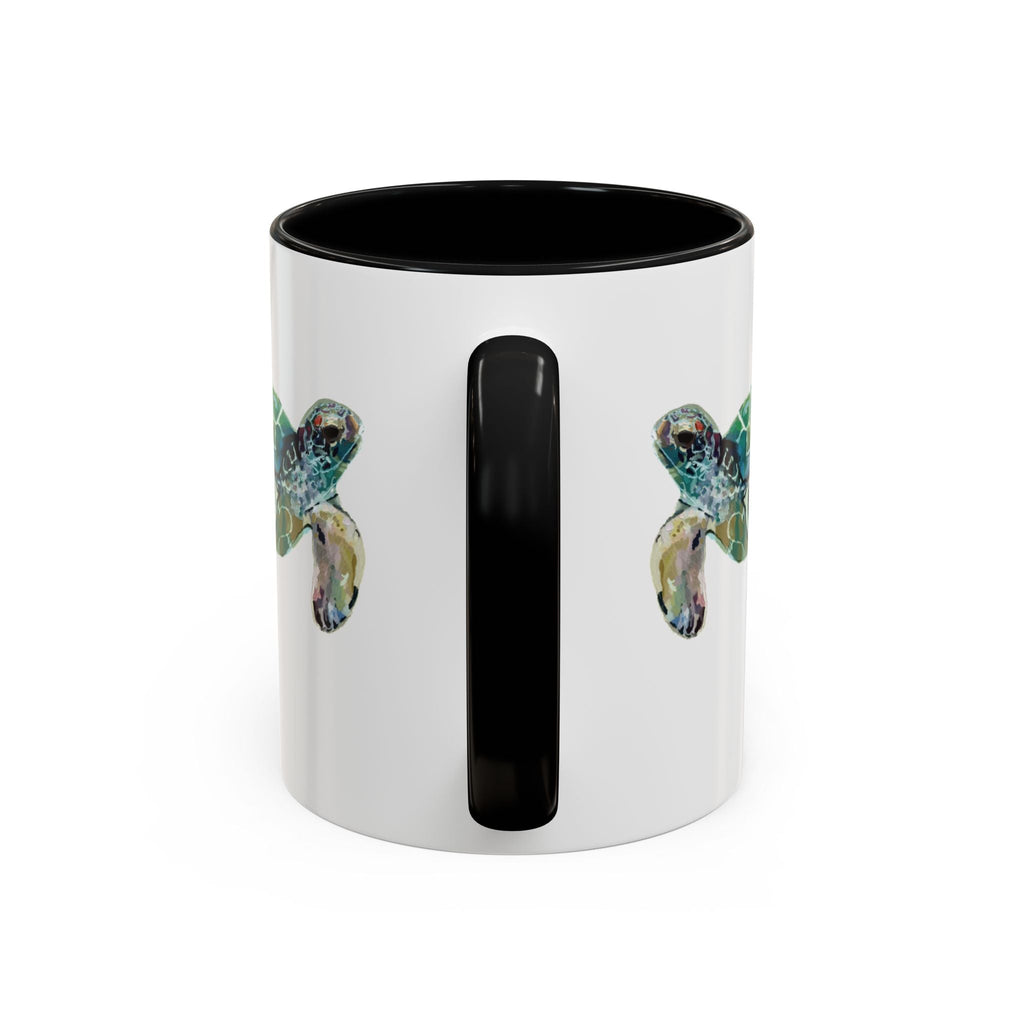 Coastal Tortoise Sea Turtle Two Tone Ceramic Coffee Mugs - Blue Cava