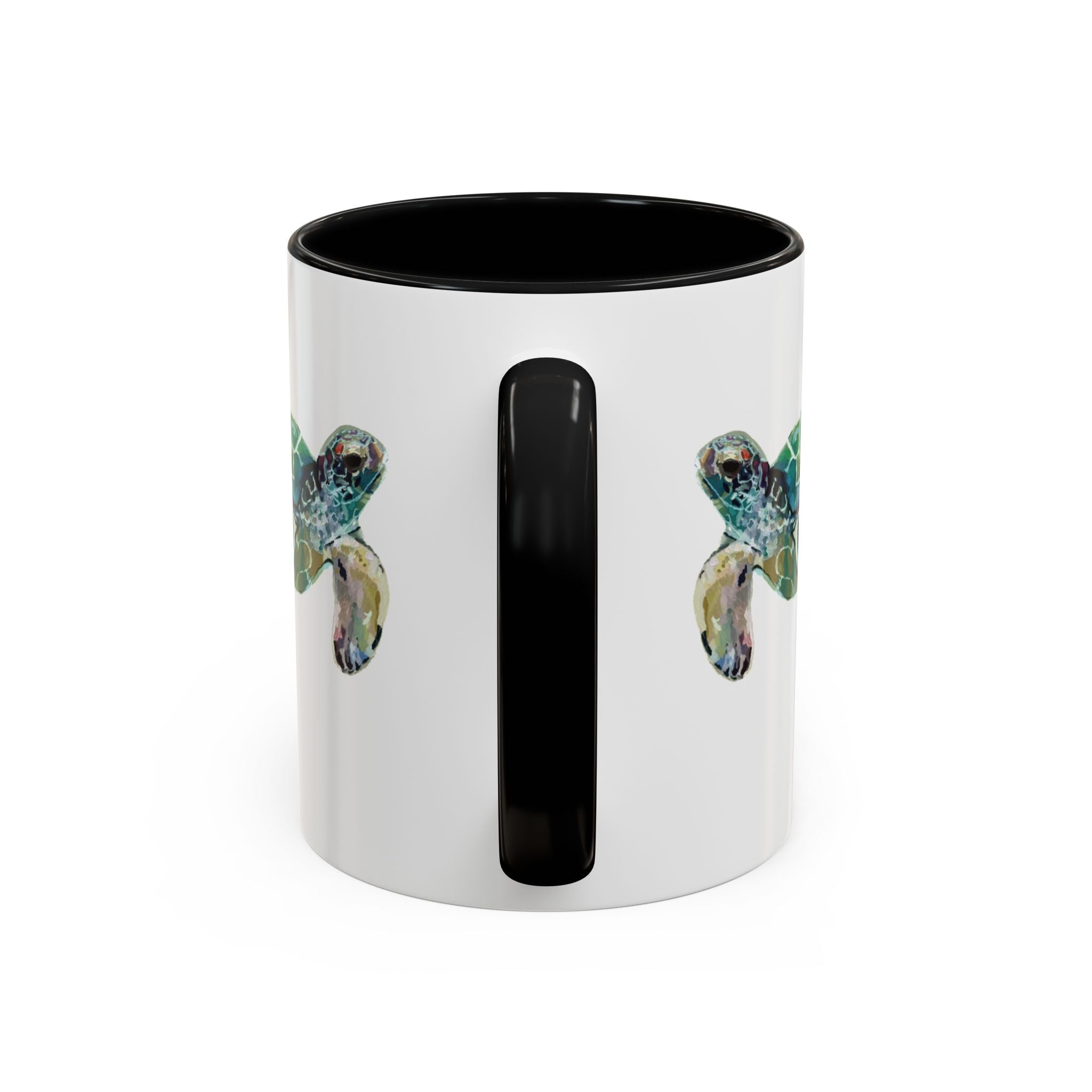Coastal Tortoise Sea Turtle Two Tone Ceramic Coffee Mugs - Blue Cava