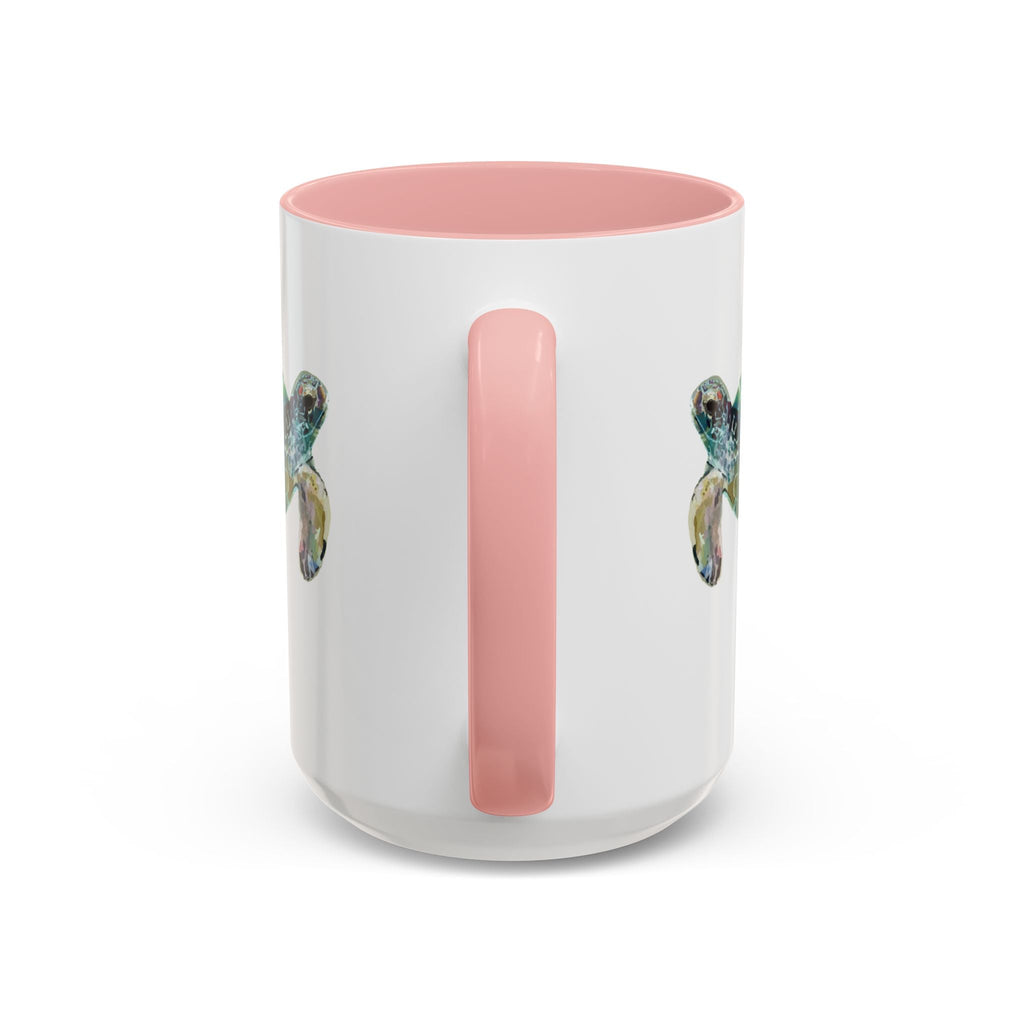 Coastal Tortoise Sea Turtle Two Tone Ceramic Coffee Mugs - Blue Cava