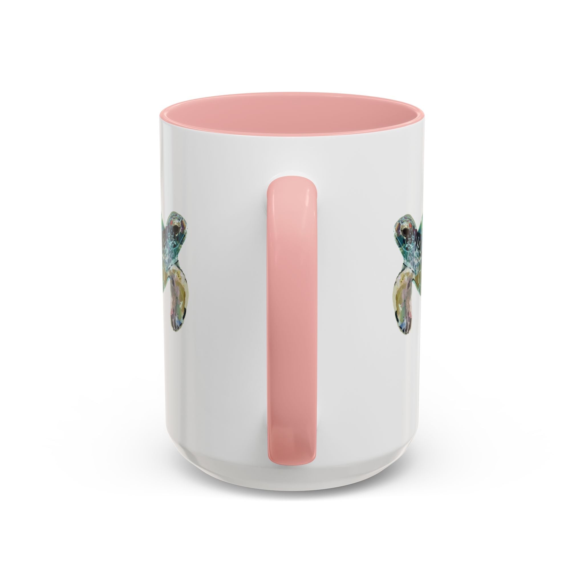 Coastal Tortoise Sea Turtle Two Tone Ceramic Coffee Mugs - Blue Cava