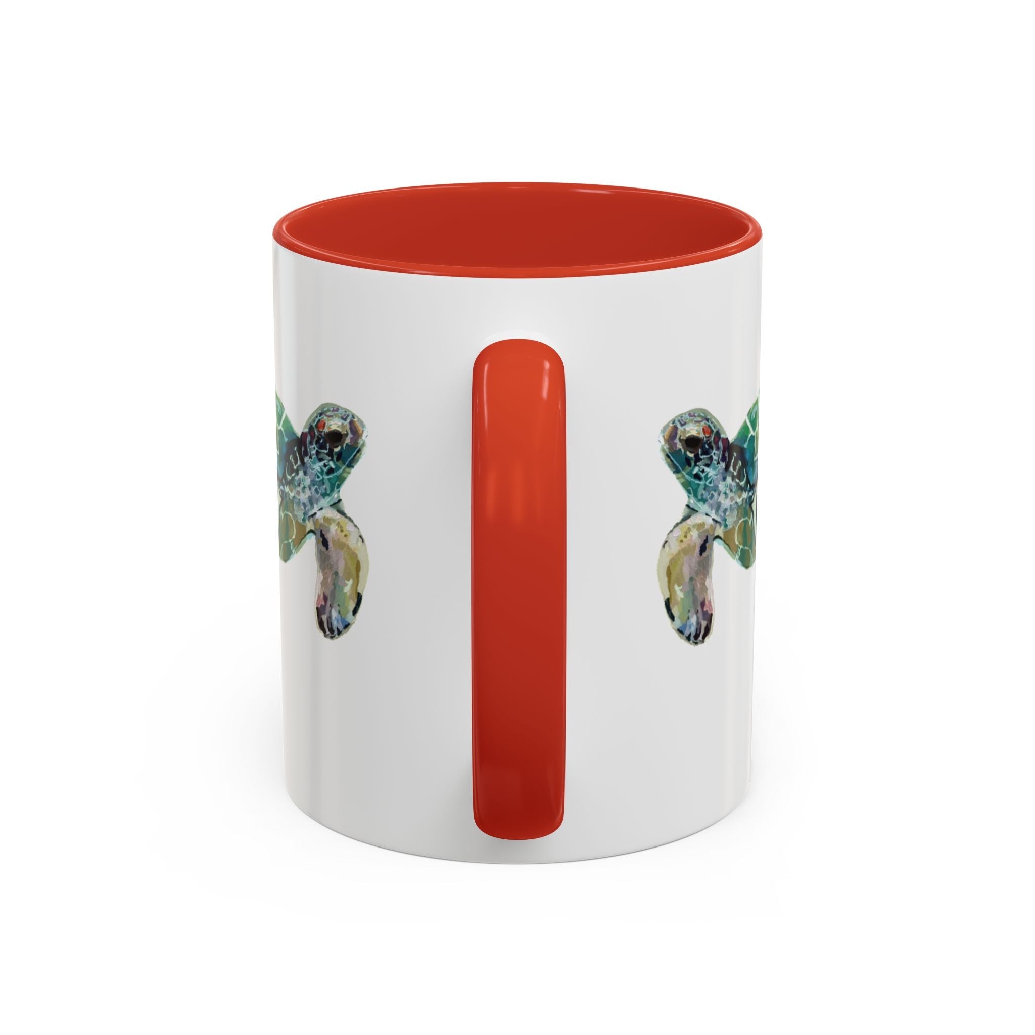 Coastal Tortoise Sea Turtle Two Tone Ceramic Coffee Mugs - Blue Cava