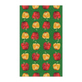 Green Yellow and red, Colorful Bell Pepper Linen Kitchen Tea Towels 18 x 30 available in cotton twill or polyester -Blue Cava