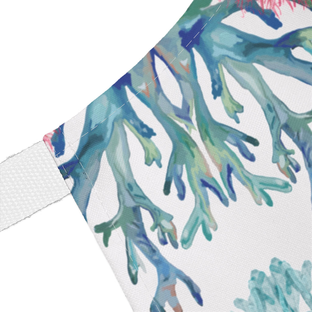 Colorful Coral Kitchen Apron - Artistic Apron - Blue Cava