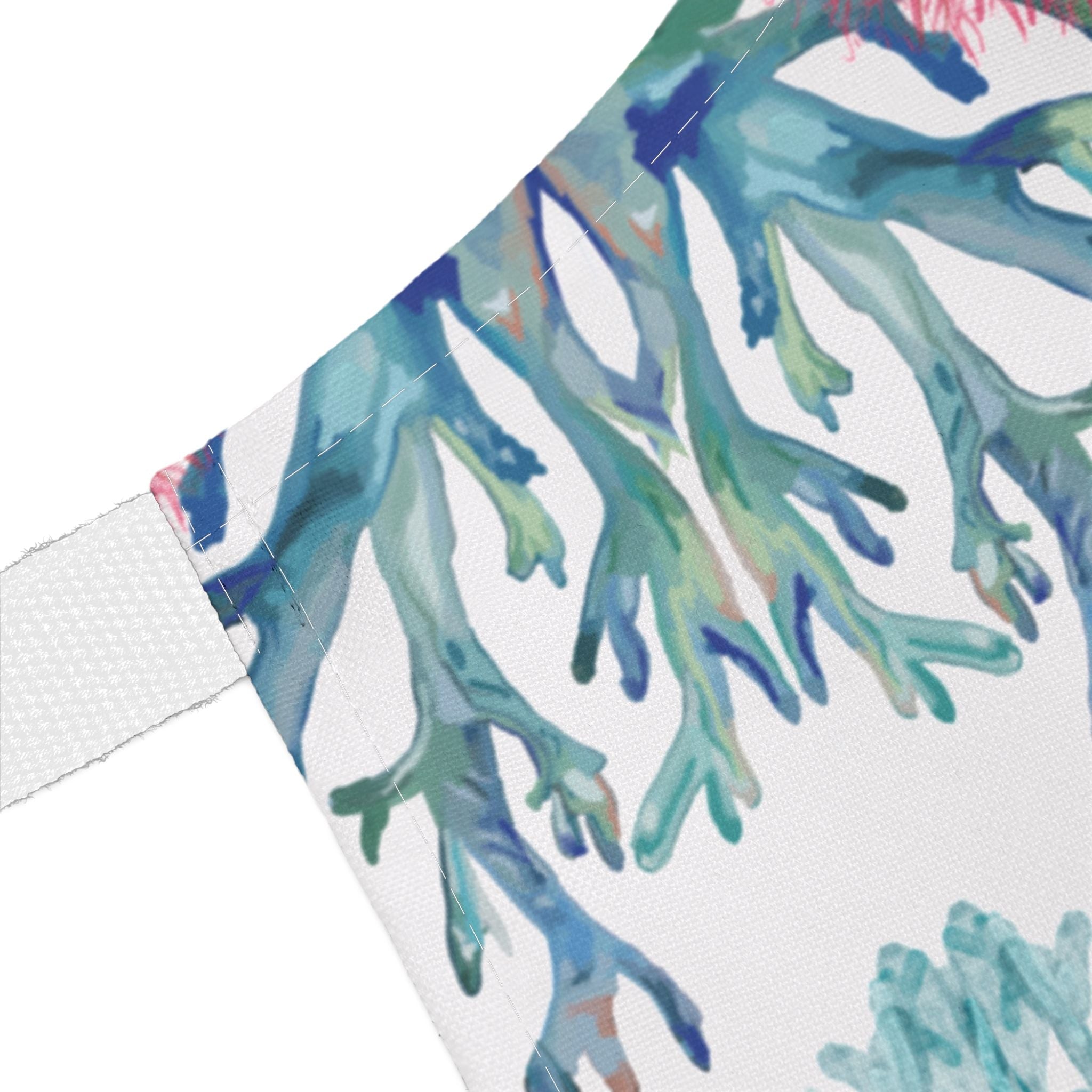 Colorful Coral Kitchen Apron - Artistic Apron - Blue Cava
