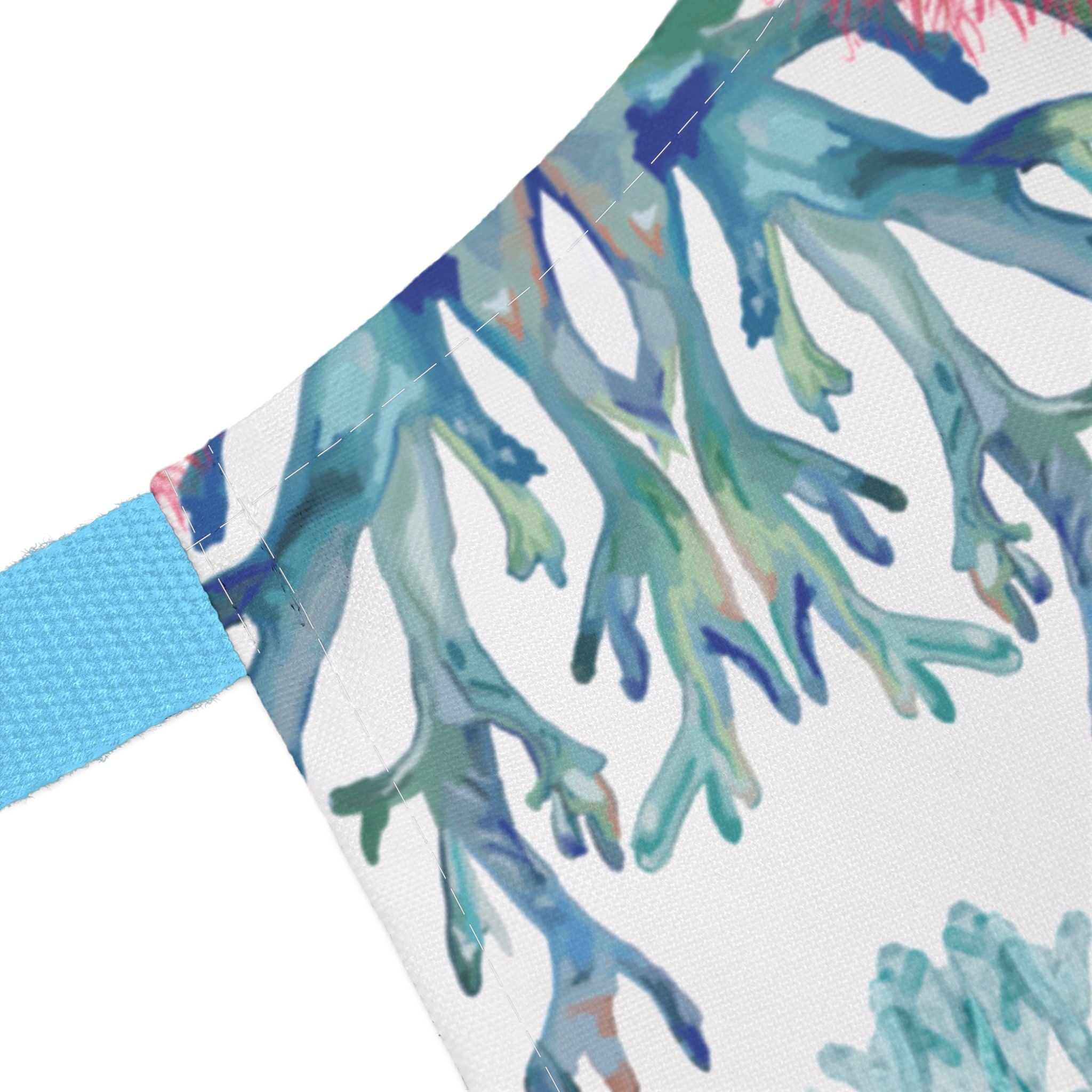 Colorful Coral Kitchen Apron - Artistic Apron - Blue Cava