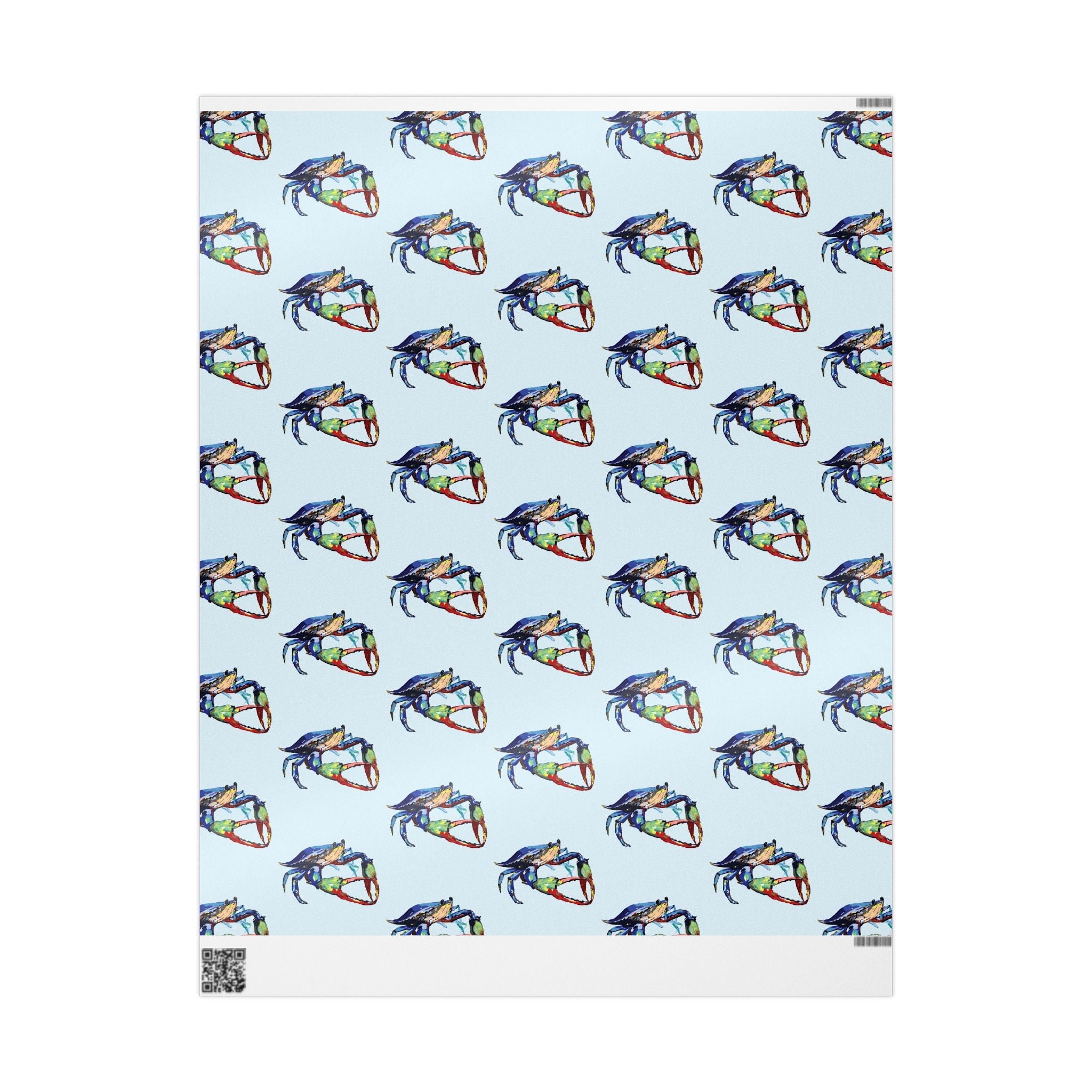 Coastal Colorful Crab Wrapping Paper - Eco Friendly Gift Wrap, in matte or glossy, available in 30 x 36, 30 x 72 or 30 x 180