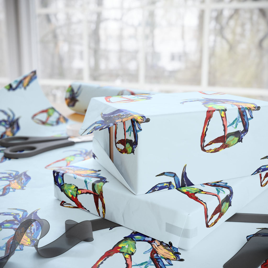 Coastal Colorful Crab Wrapping Paper - Eco Friendly Gift Wrap, in matte or glossy, available in 30 x 36, 30 x 72 or 30 x 180