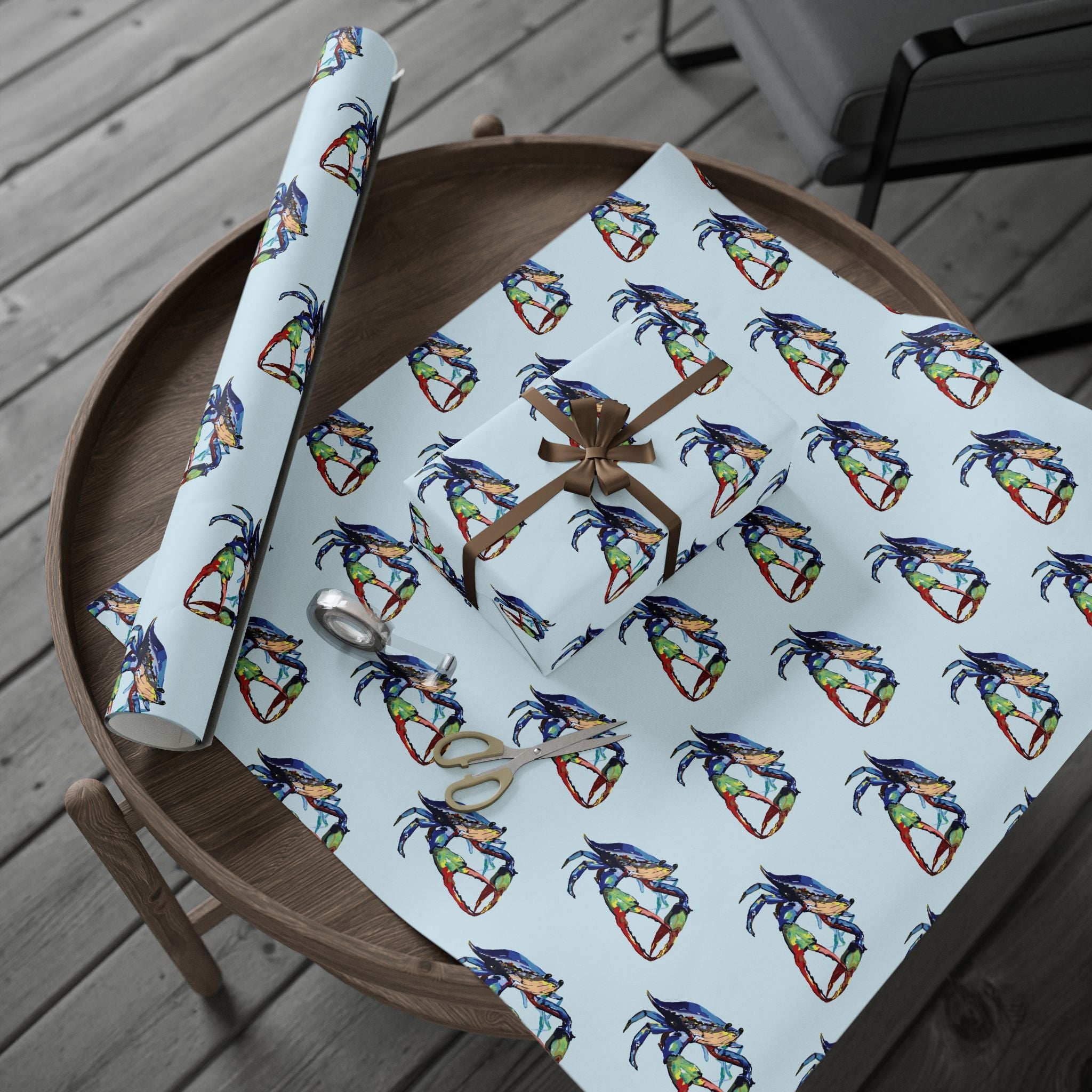Coastal Colorful Crab Wrapping Paper - Eco Friendly Gift Wrap, in matte or glossy, available in 30 x 36, 30 x 72 or 30 x 180