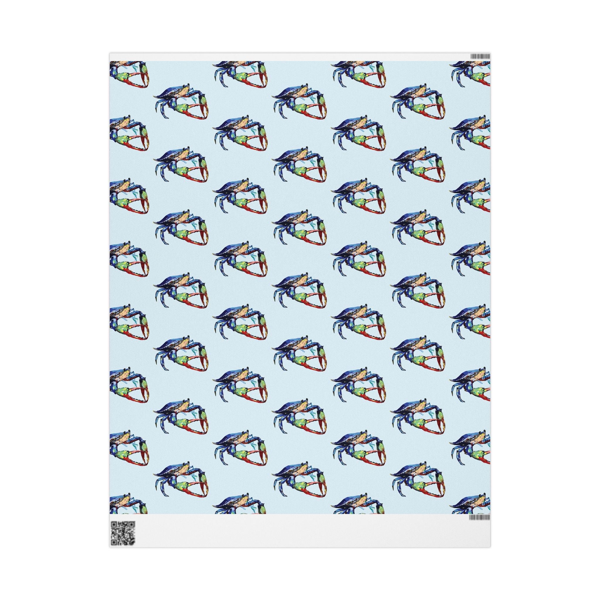 Coastal Colorful Crab Wrapping Paper - Eco Friendly Gift Wrap, in matte or glossy, available in 30 x 36, 30 x 72 or 30 x 180