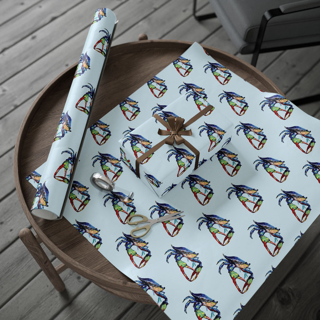 Coastal Colorful Crab Wrapping Paper - Eco Friendly Gift Wrap, in matte or glossy, available in 30 x 36, 30 x 72 or 30 x 180
