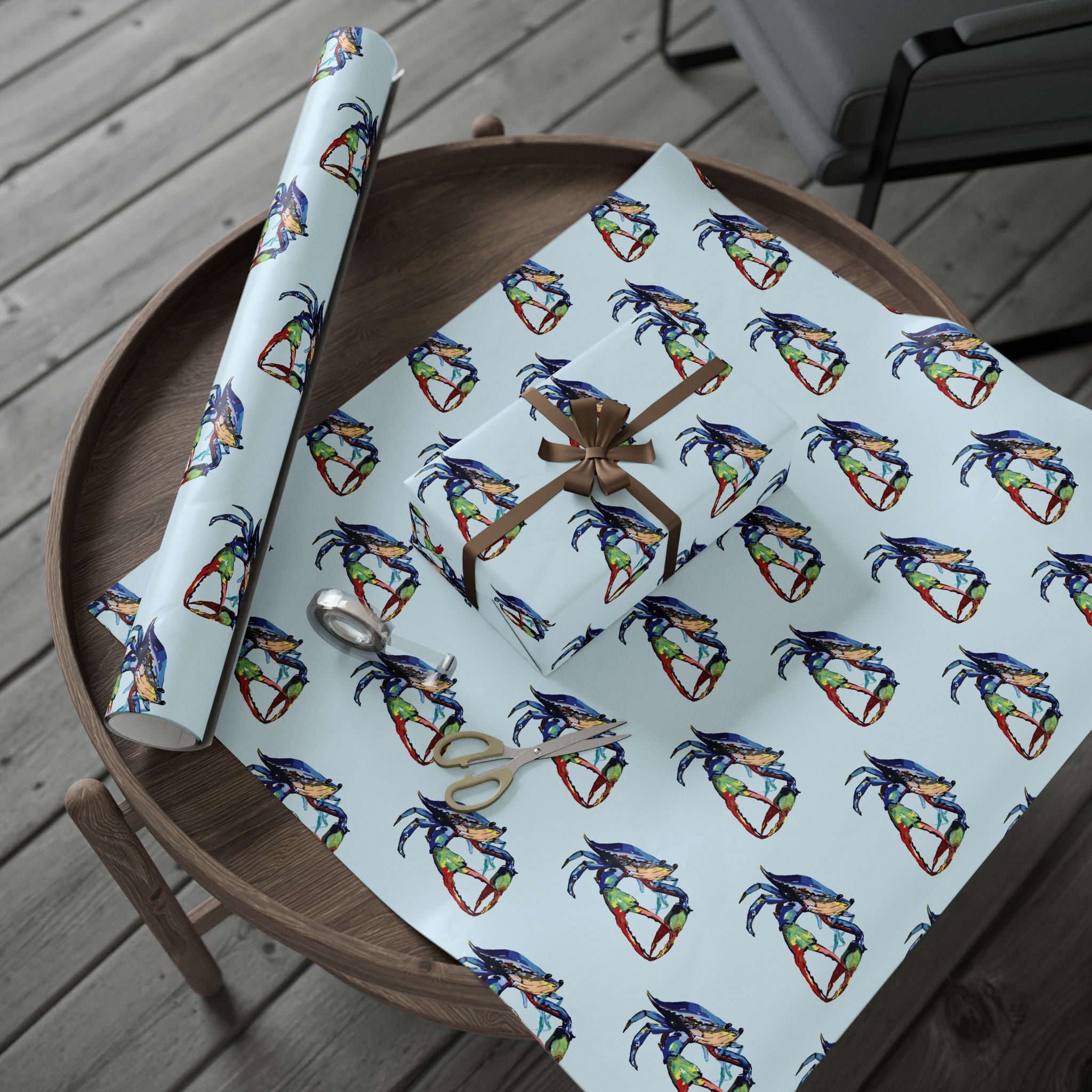 Coastal Colorful Crab Wrapping Paper - Eco Friendly Gift Wrap, in matte or glossy, available in 30 x 36, 30 x 72 or 30 x 180