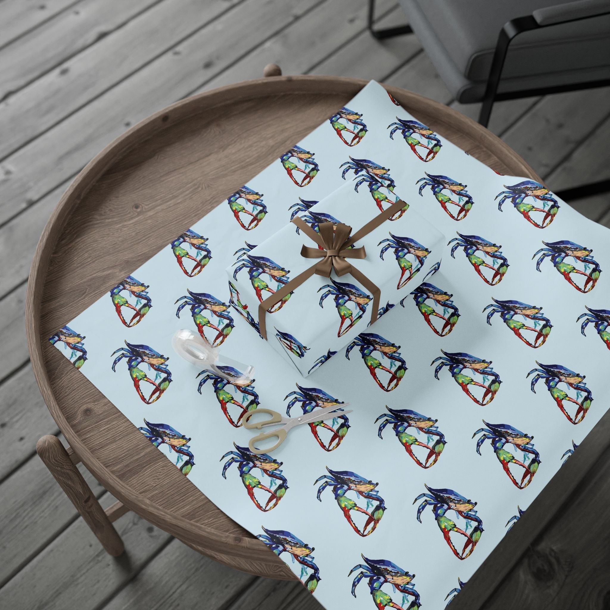 Coastal Colorful Crab Wrapping Paper - Eco Friendly Gift Wrap, in matte or glossy, available in 30 x 36, 30 x 72 or 30 x 180