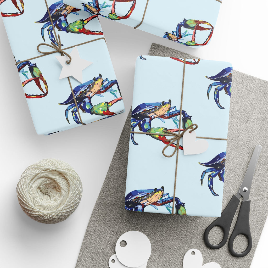 Coastal Colorful Crab Wrapping Paper - Eco Friendly Gift Wrap, in matte or glossy, available in 30 x 36, 30 x 72 or 30 x 180